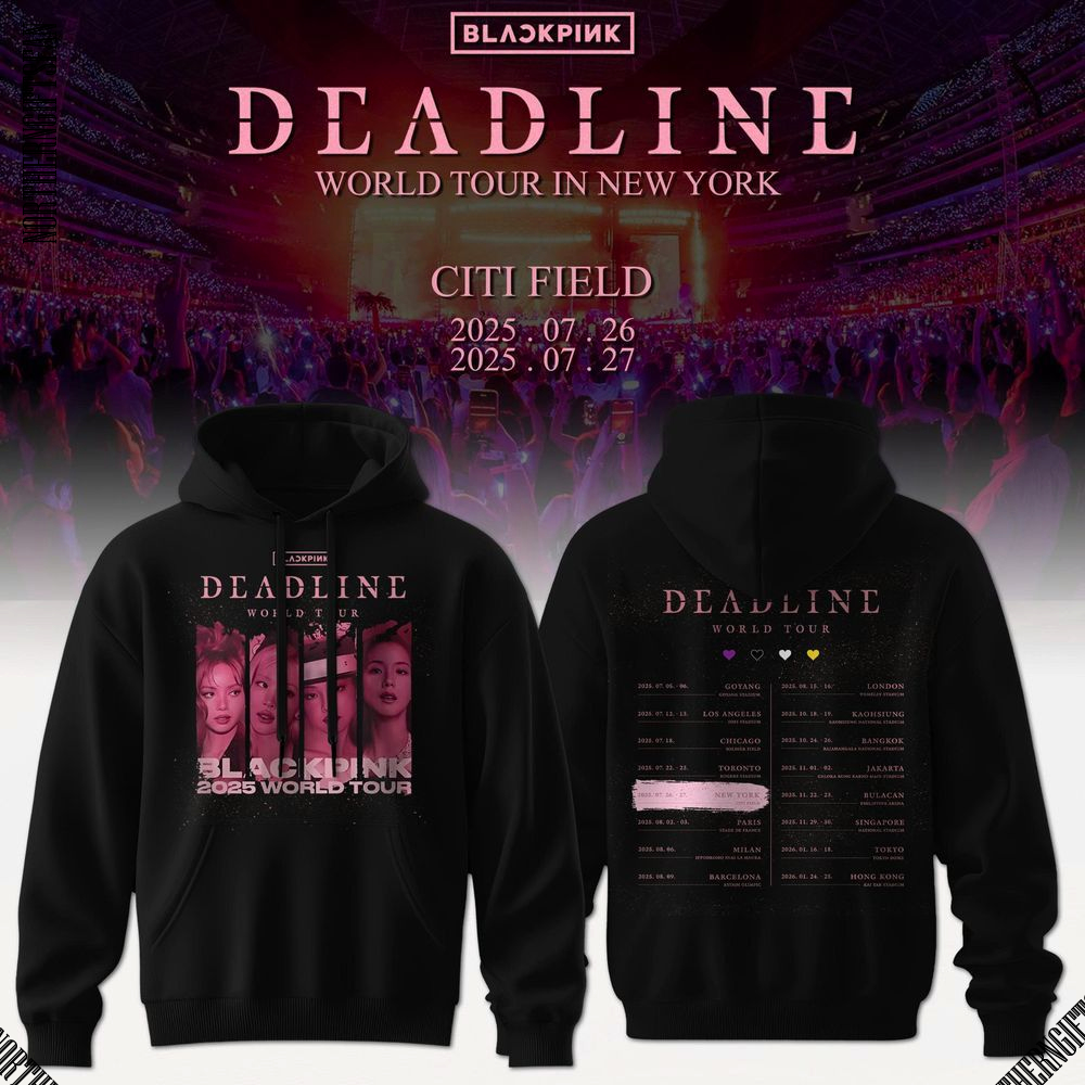 Black Pink DeadLine New York World Tour 2025 Fans Hoodie