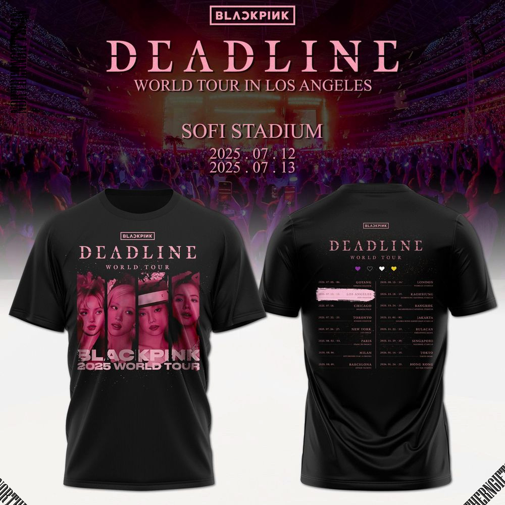 Black Pink Los Angeles DeadLine World Tour 2025 T-Shirt
