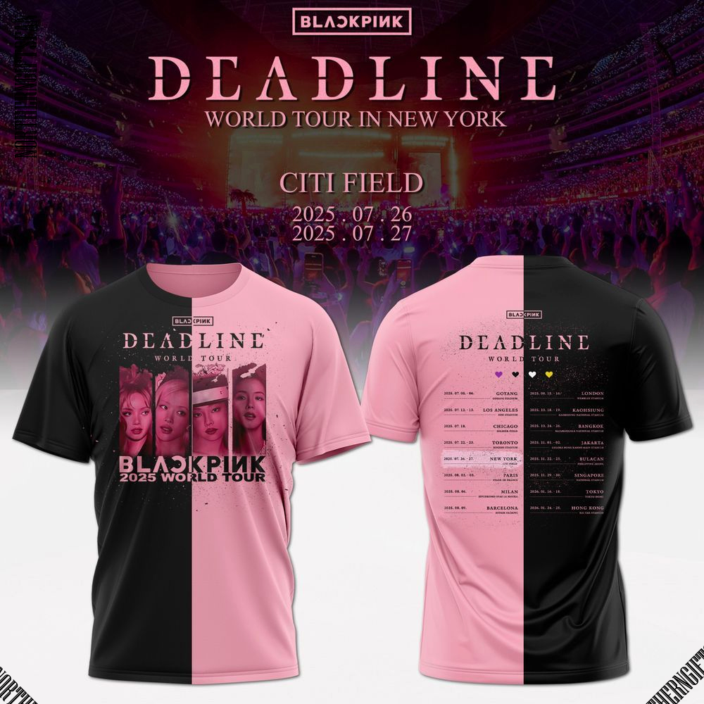 Black Pink New York Citi Field Deadline World Tour 2025 Shirt