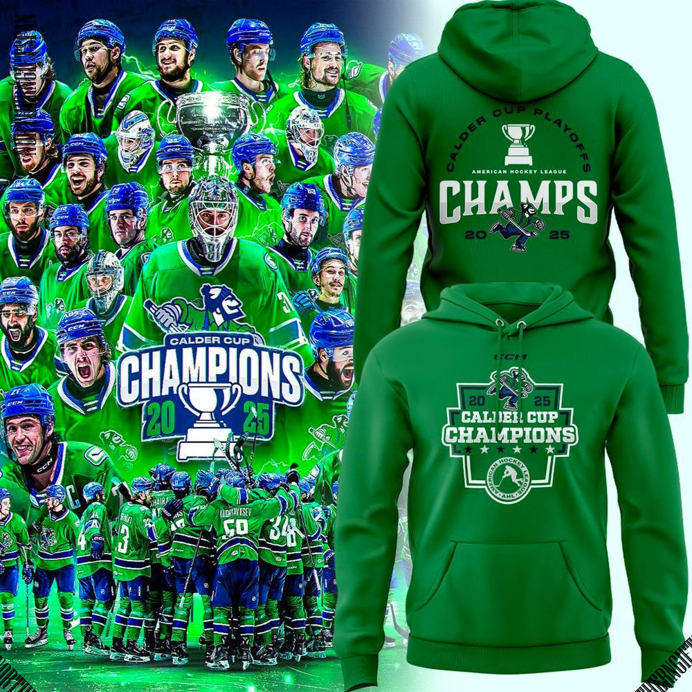 CCM Abbotsford Canucks 2025 Calder Cup Champions AHL Green Hoodie