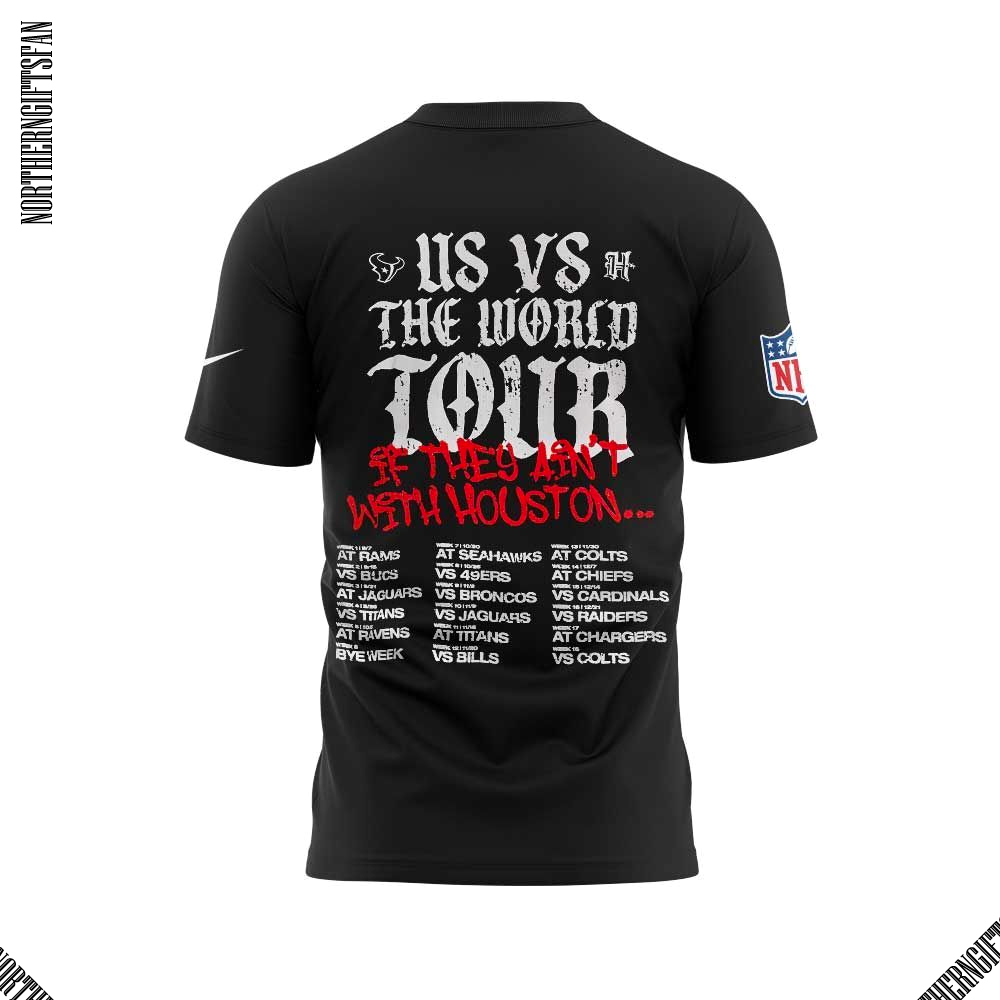 Houston Texans US vs The World Tour 2025 T-Shirt Houston Texans US vs The World Tour 2025 T-Shirt