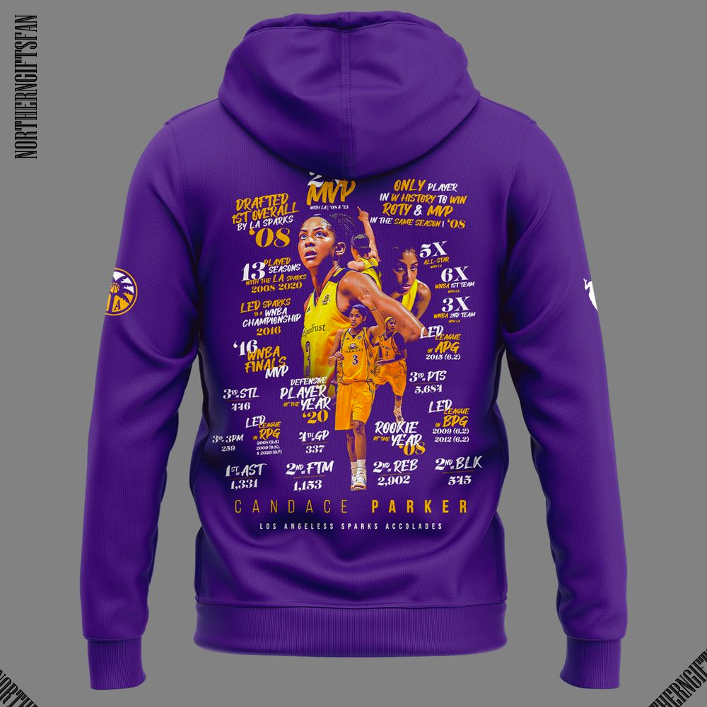 Los Angeles Sparks Candace Parker 2025 Hoodie Los Angeles Sparks Candace Parker 2025 Hoodie