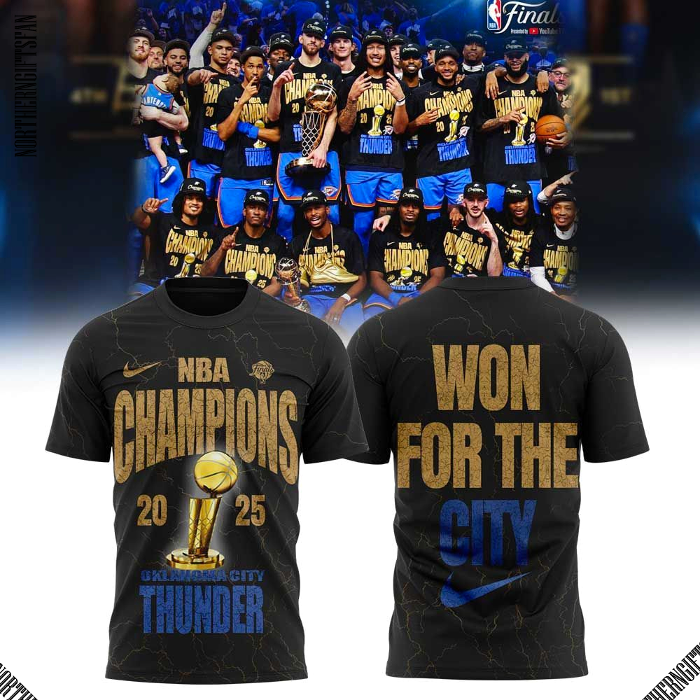 OKC 2025 NBA Champions Black Shirt