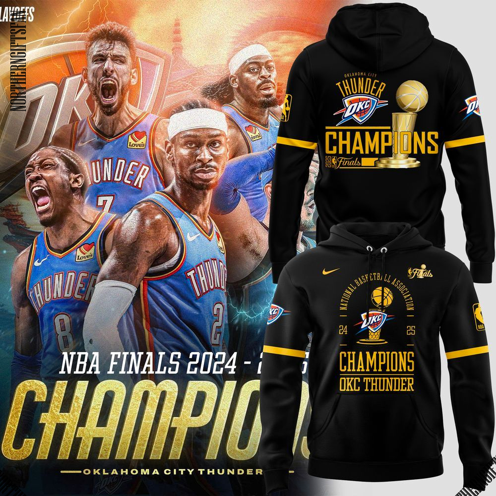 Oklahoma City Thunder NBA Champions 2025 Limited Black Hoodie