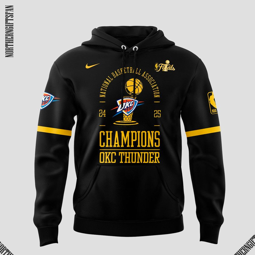 Oklahoma City Thunder NBA Champions 2025 Limited Black Hoodie Oklahoma City Thunder NBA Champions 2025 Limited Black Hoodie