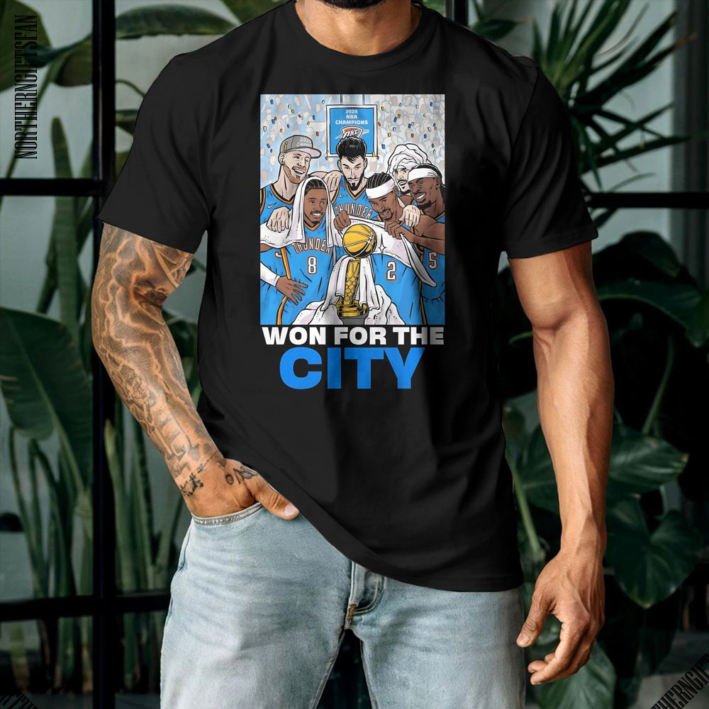 Oklahoma City Thunder Won For The City Champions 2025 Shirt - Ảnh 4 Oklahoma City Thunder Won For The City Champions 2025 Shirt - Ảnh 4