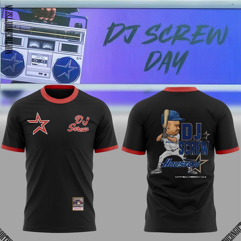 The Astros x DJ Screw Day 2025 Black Shirt