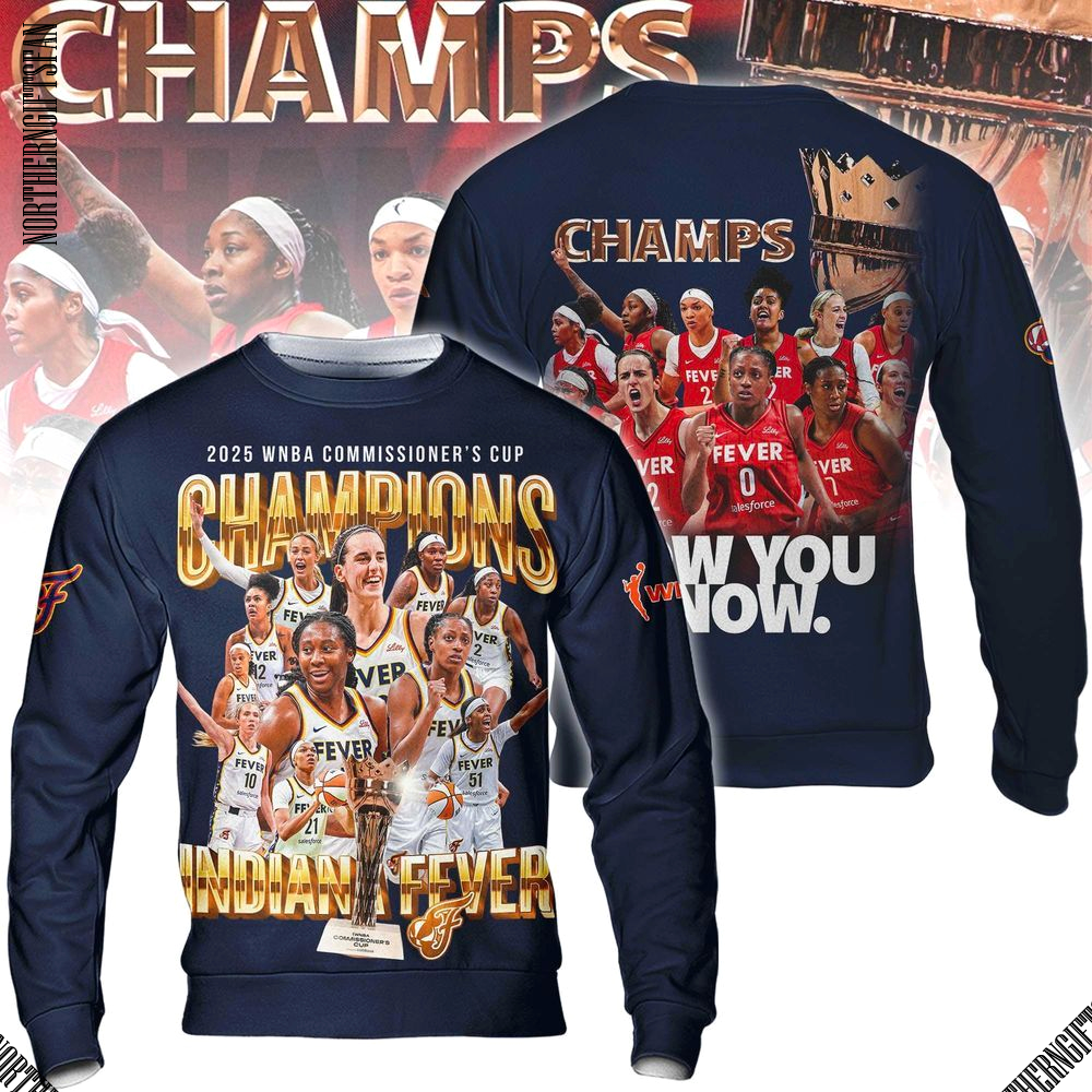2025 WNBA Commissioner Cup Indiana Fever Champions T-Shirt 2025 WNBA Commissioner Cup Indiana Fever Champions T-Shirt