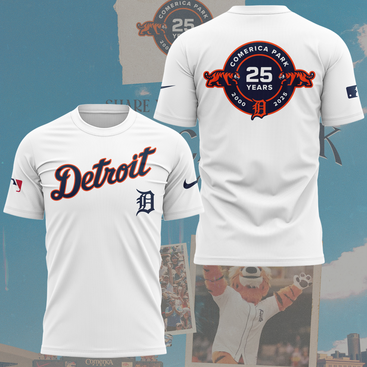 Detroit Tigers 25 Years Comerica Park T-Shirt Detroit Tigers 25 Years Comerica Park T-Shirt