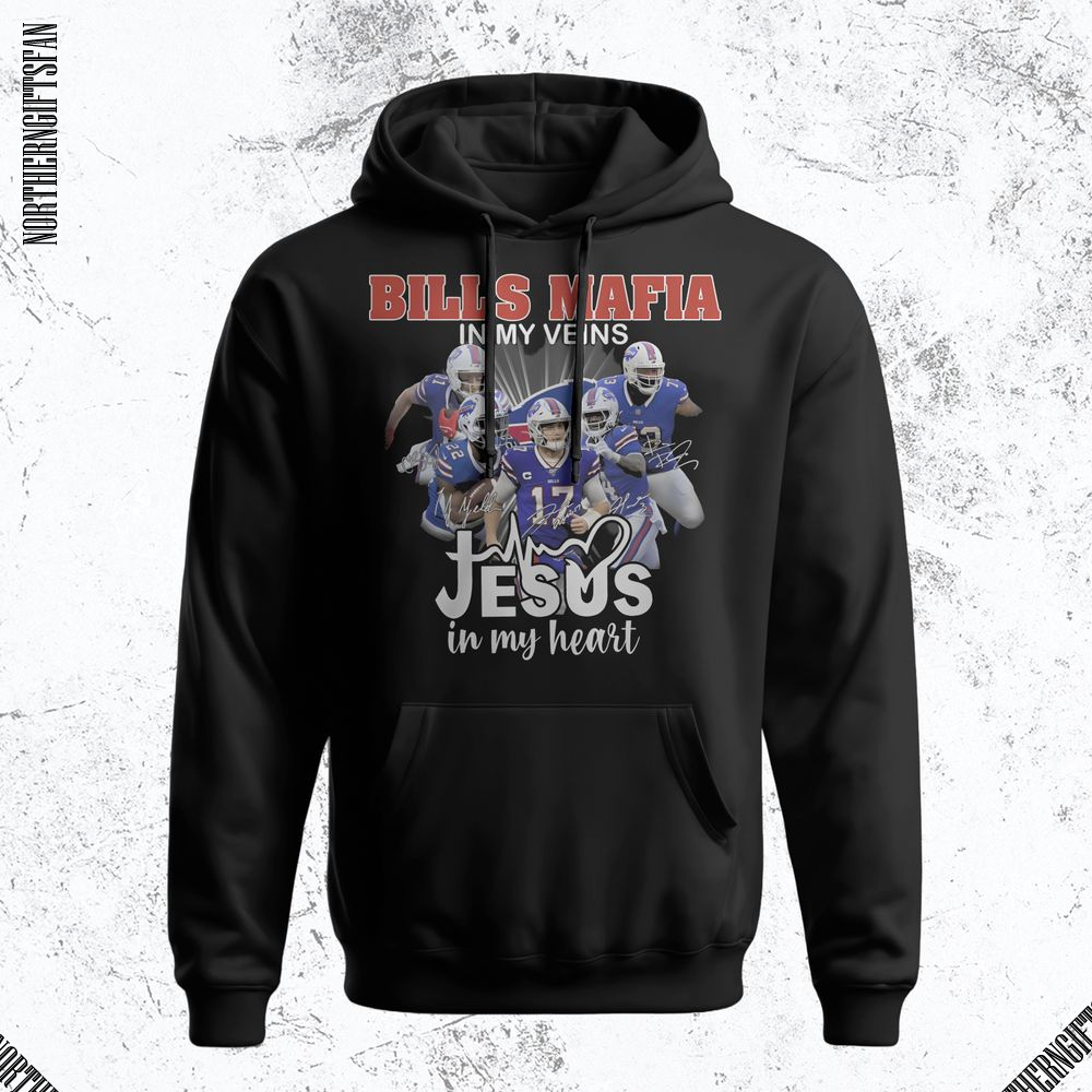 Bills Mafia In My Veins Jesus In My Heart T-Shirt - Ảnh 4 Bills Mafia In My Veins Jesus In My Heart T-Shirt - Ảnh 4