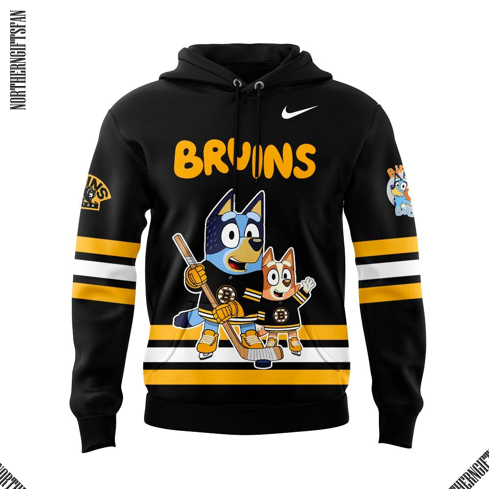 Boston Bruins 2025 Bluey and Bingo Hoodie Boston Bruins 2025 Bluey and Bingo Hoodie