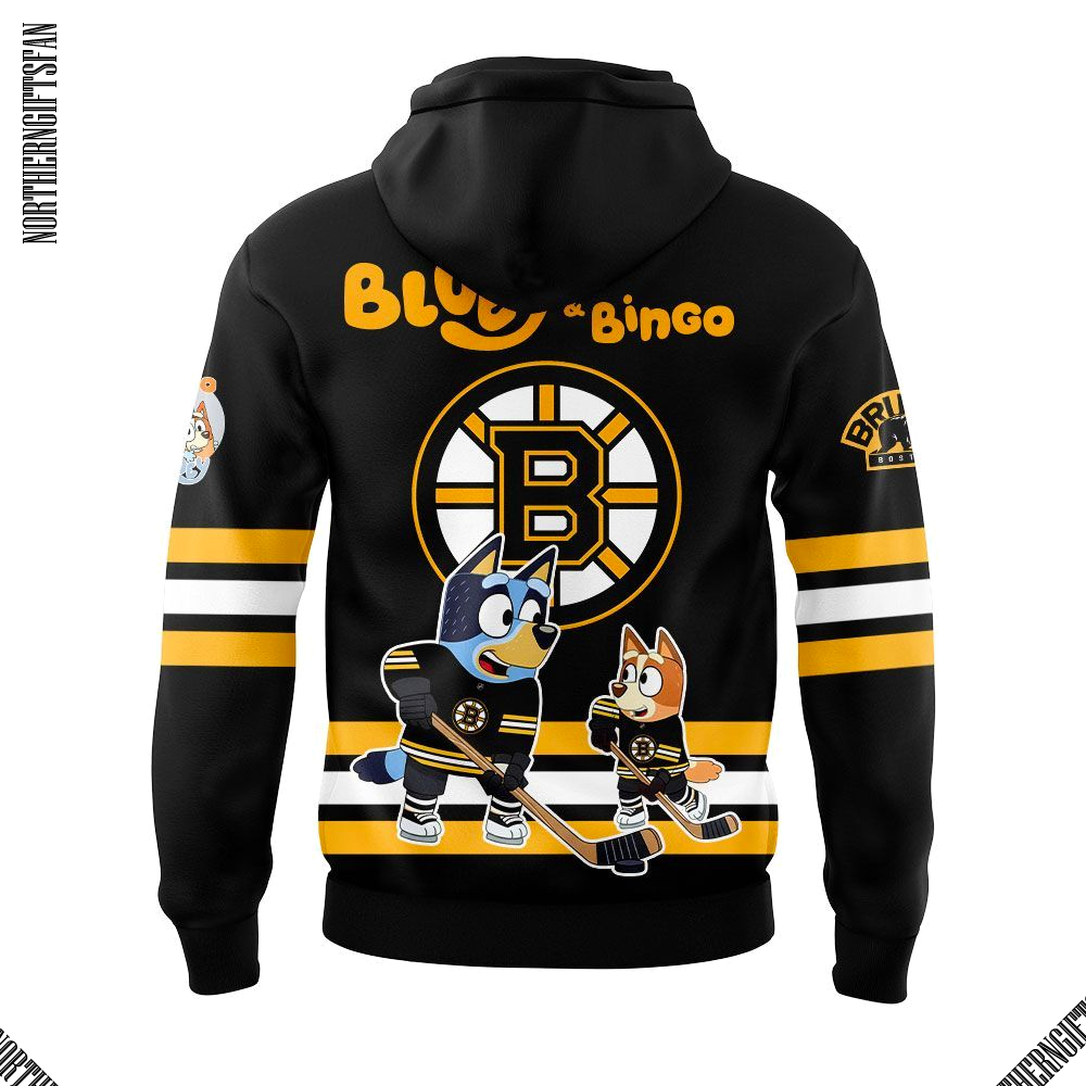 Boston Bruins 2025 Bluey and Bingo Hoodie Boston Bruins 2025 Bluey and Bingo Hoodie