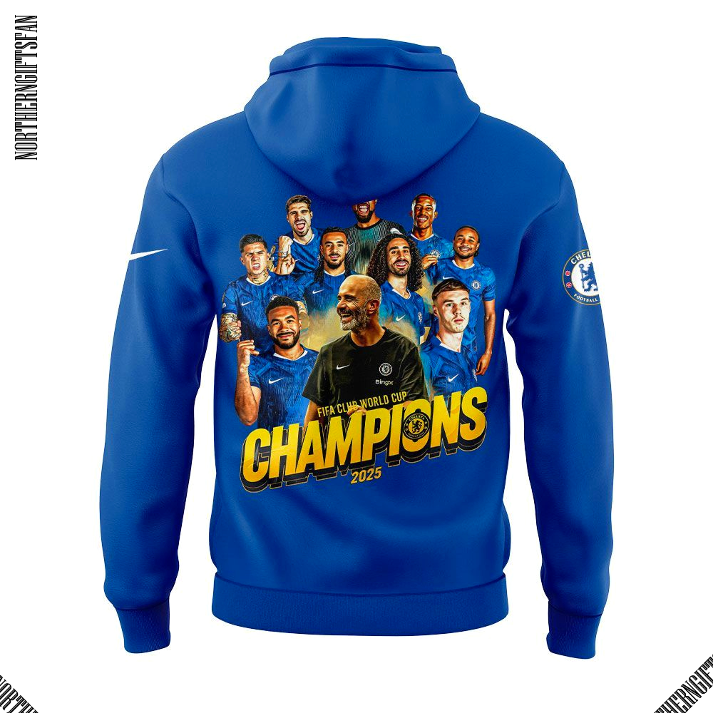 Chelsea FC 2025 FIFA Club World Cup Champions All Teams Limited Hoodie Chelsea FC 2025 FIFA Club World Cup Champions All Teams Limited Hoodie