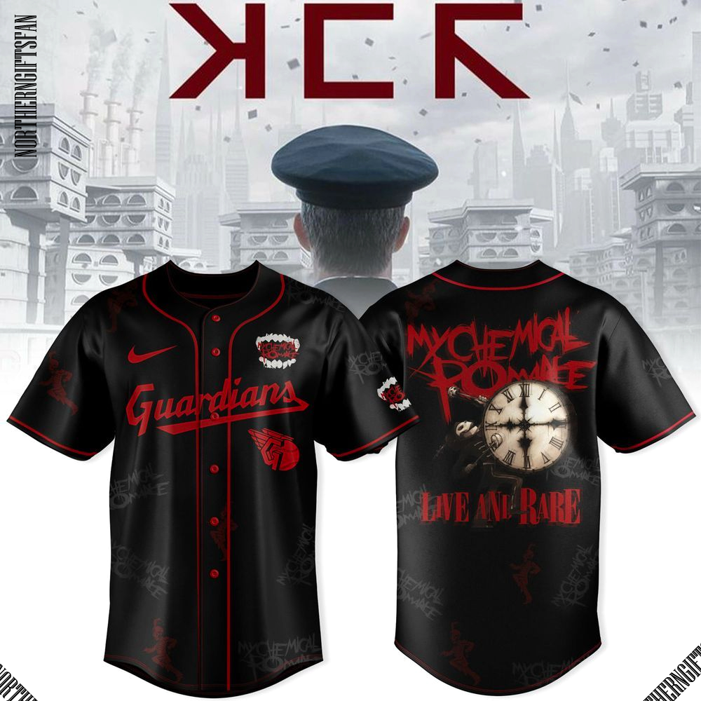 Cleveland Guardians x Long Live The Black Parade My Chemical Romance Tour 2025 Black Jersey