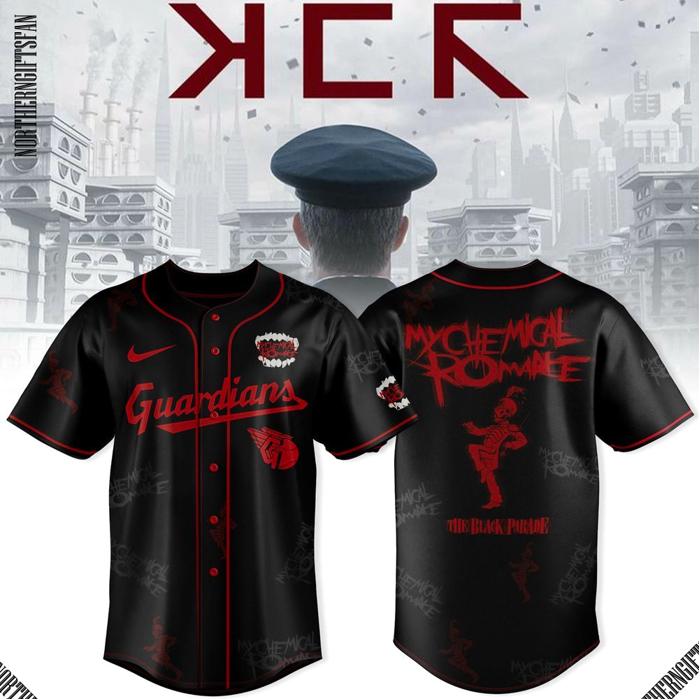 Cleveland Guardians x Long Live The Black Parade My Chemical Romance Tour 2025 Black Jersey