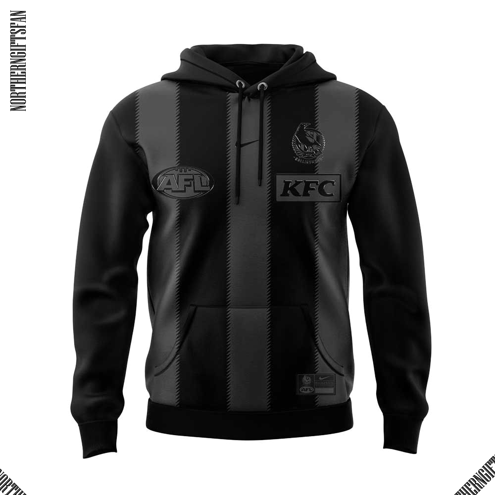 Collingwood Magpies Back In Black Hoodie