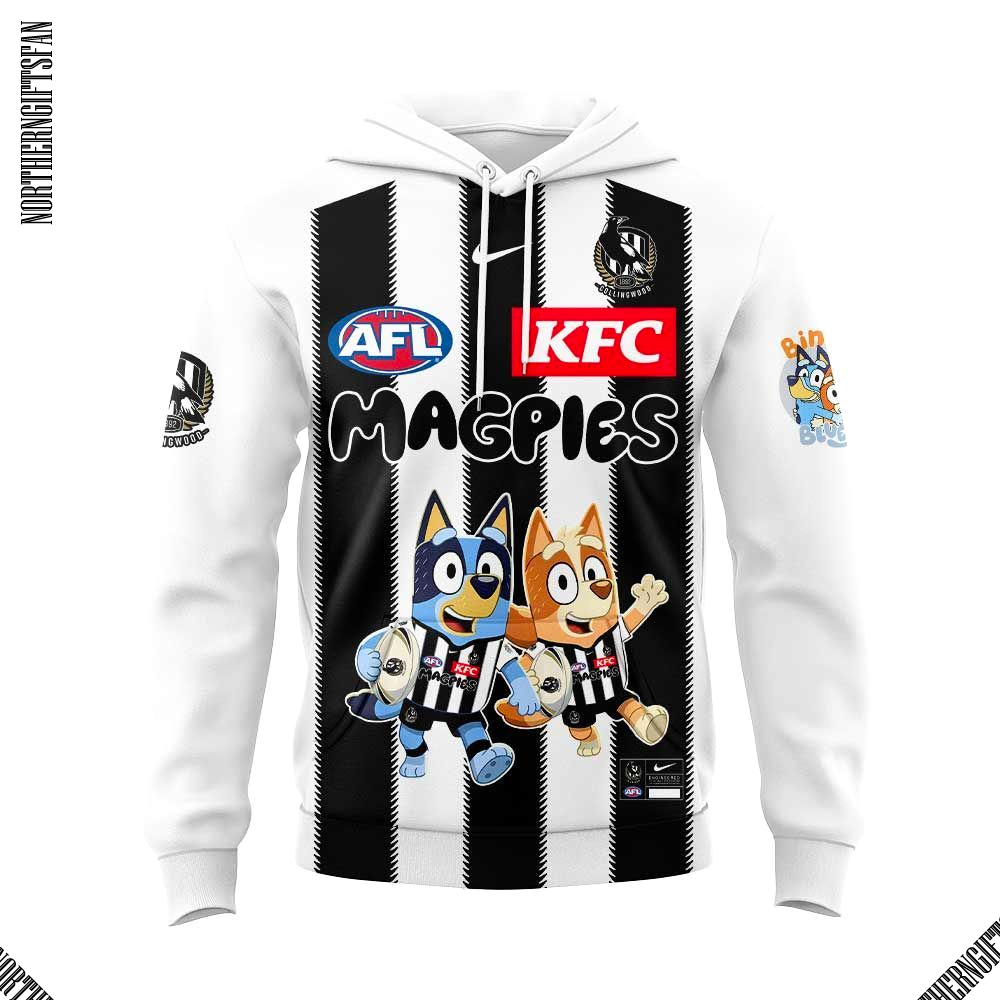 Collingwood Magpies x Bluey and Bingo Limited Hoodie Collingwood Magpies x Bluey and Bingo Limited Hoodie