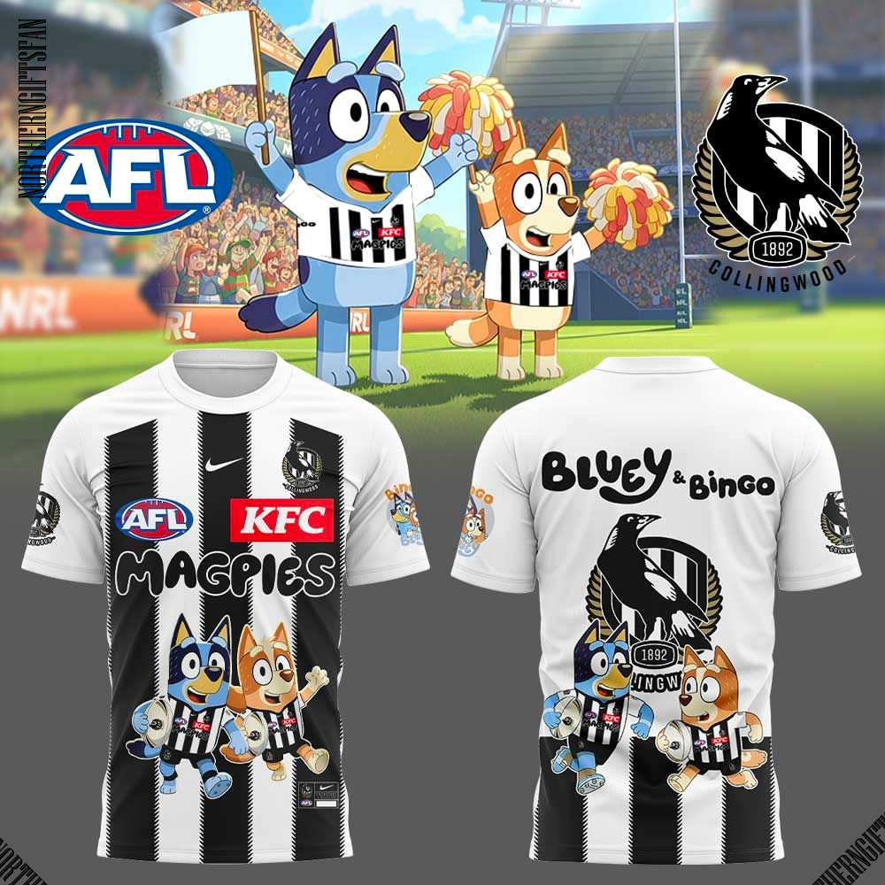 Collingwood Magpies x Bluey and Bingo Shirt Collingwood Magpies x Bluey and Bingo Shirt