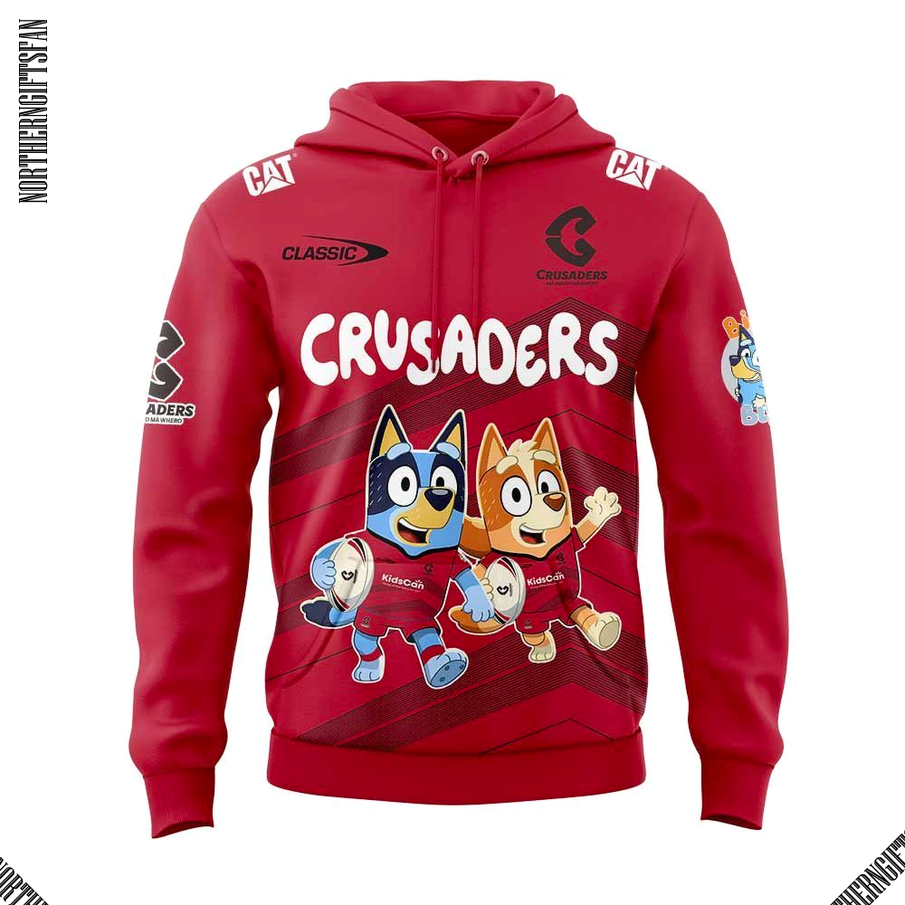 Crusaders Rugby 2025 Bluey and Bingo Hoodie Crusaders Rugby 2025 Bluey and Bingo Hoodie