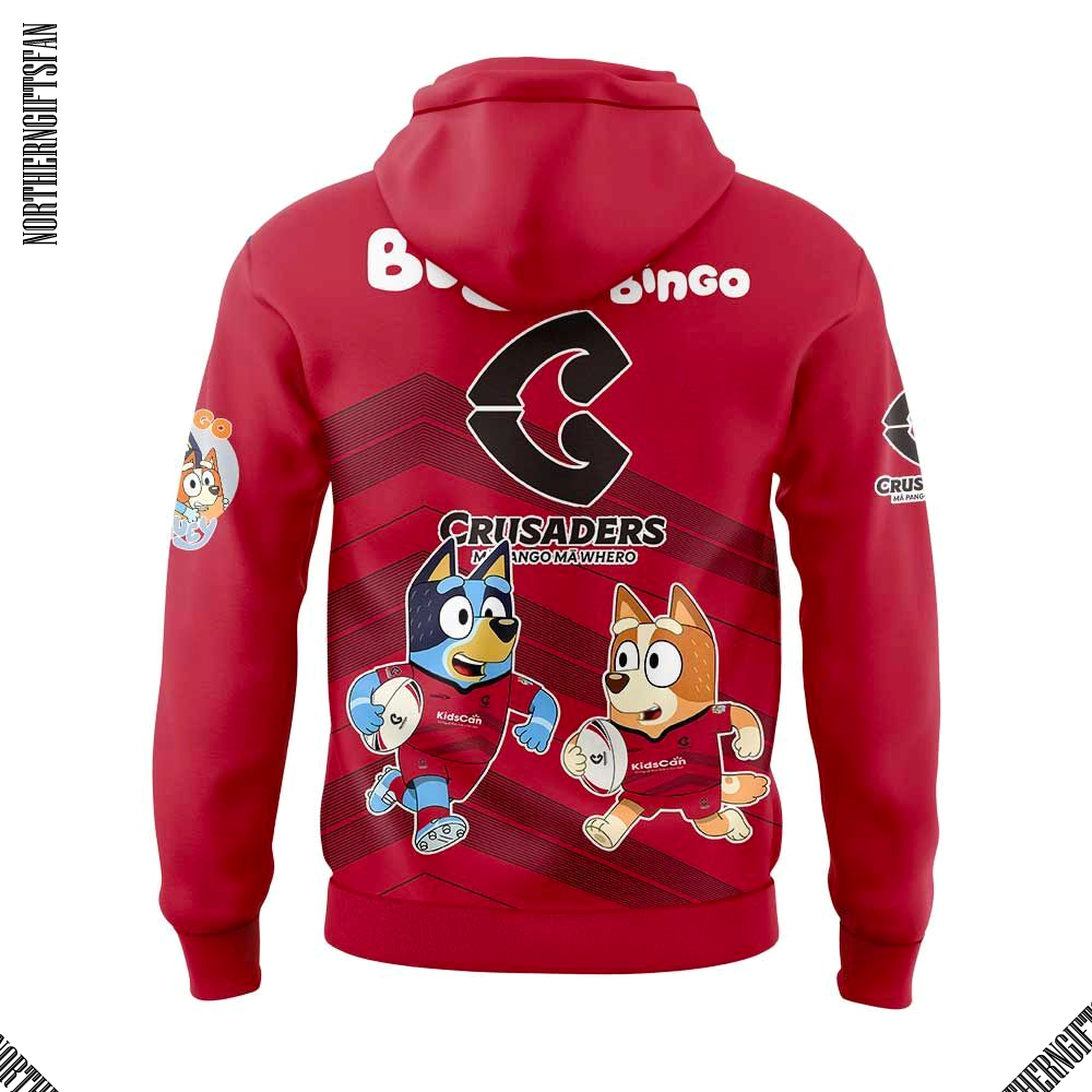 Crusaders Rugby 2025 Bluey and Bingo Hoodie Crusaders Rugby 2025 Bluey and Bingo Hoodie