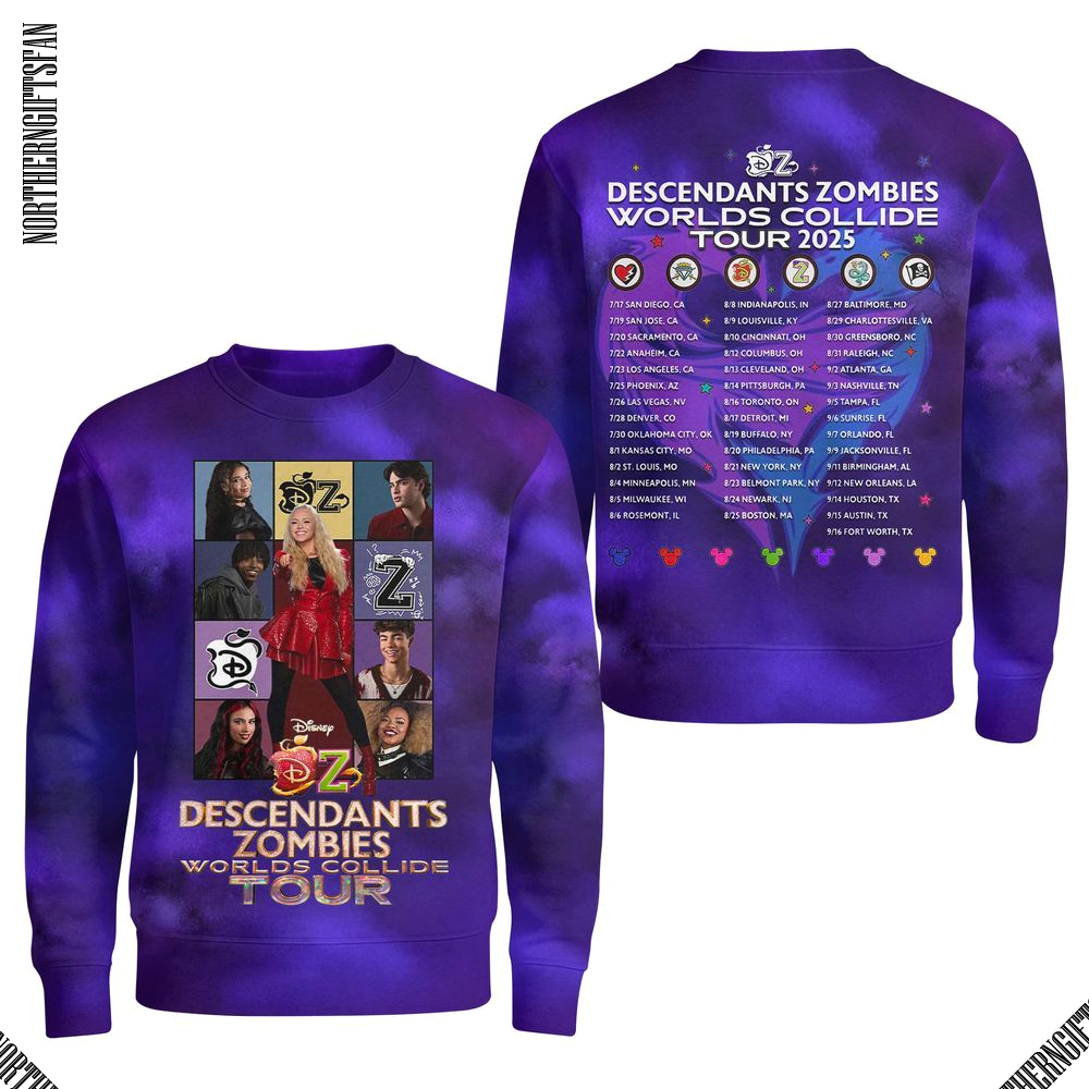 Descendants Zombies Worlds Collide Tour 2025 T-Shirt