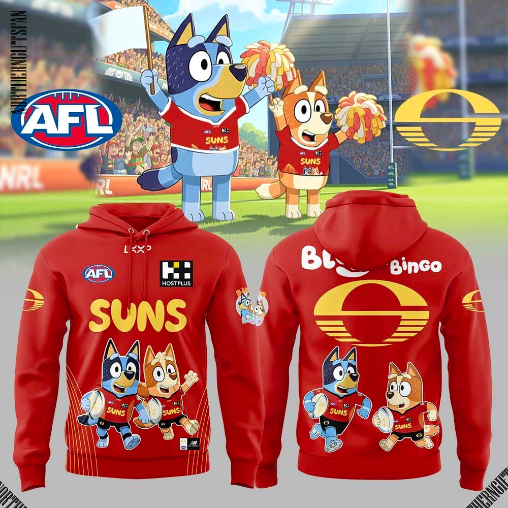 Gold Coast SUNS x Bluey and Bingo Hoodie Gold Coast SUNS x Bluey and Bingo Hoodie