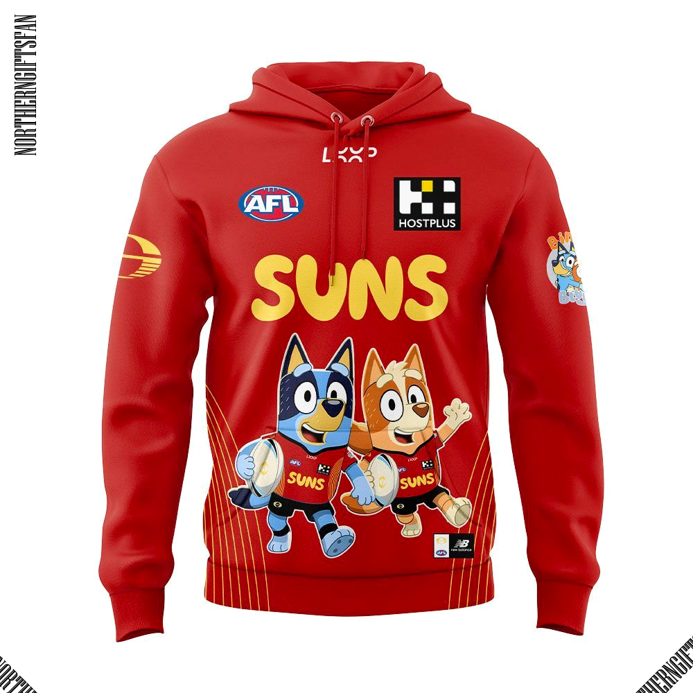 Gold Coast SUNS x Bluey and Bingo Hoodie Gold Coast SUNS x Bluey and Bingo Hoodie