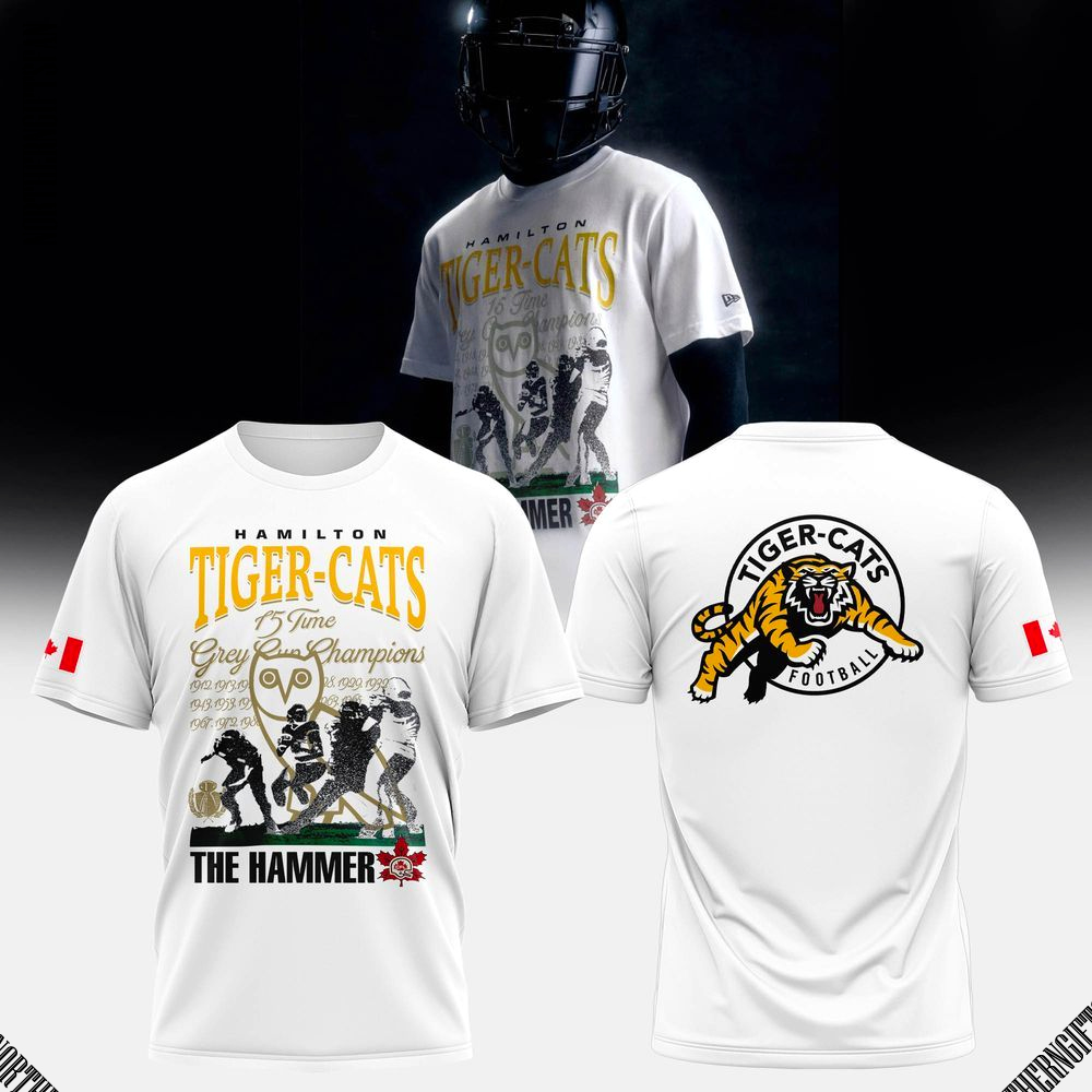 Hamilton Tiger Cats 15 Time Champions Tiger Cats T-Shirt Hamilton Tiger Cats 15 Time Champions Tiger Cats T-Shirt