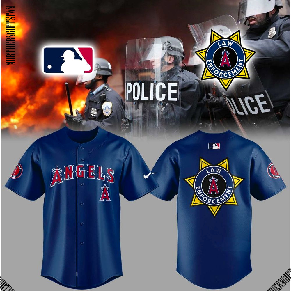 Los Angeles Angels Law Enforcement Appreciation 2025 Baseball Jersey Los Angeles Angels Law Enforcement Appreciation 2025 Baseball Jersey