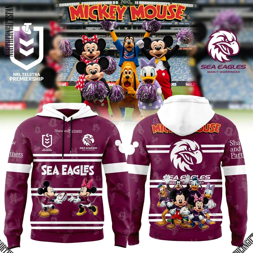 Manly Warringah Sea Eagles x Mickey Mouse Hoodie Manly Warringah Sea Eagles x Mickey Mouse Hoodie