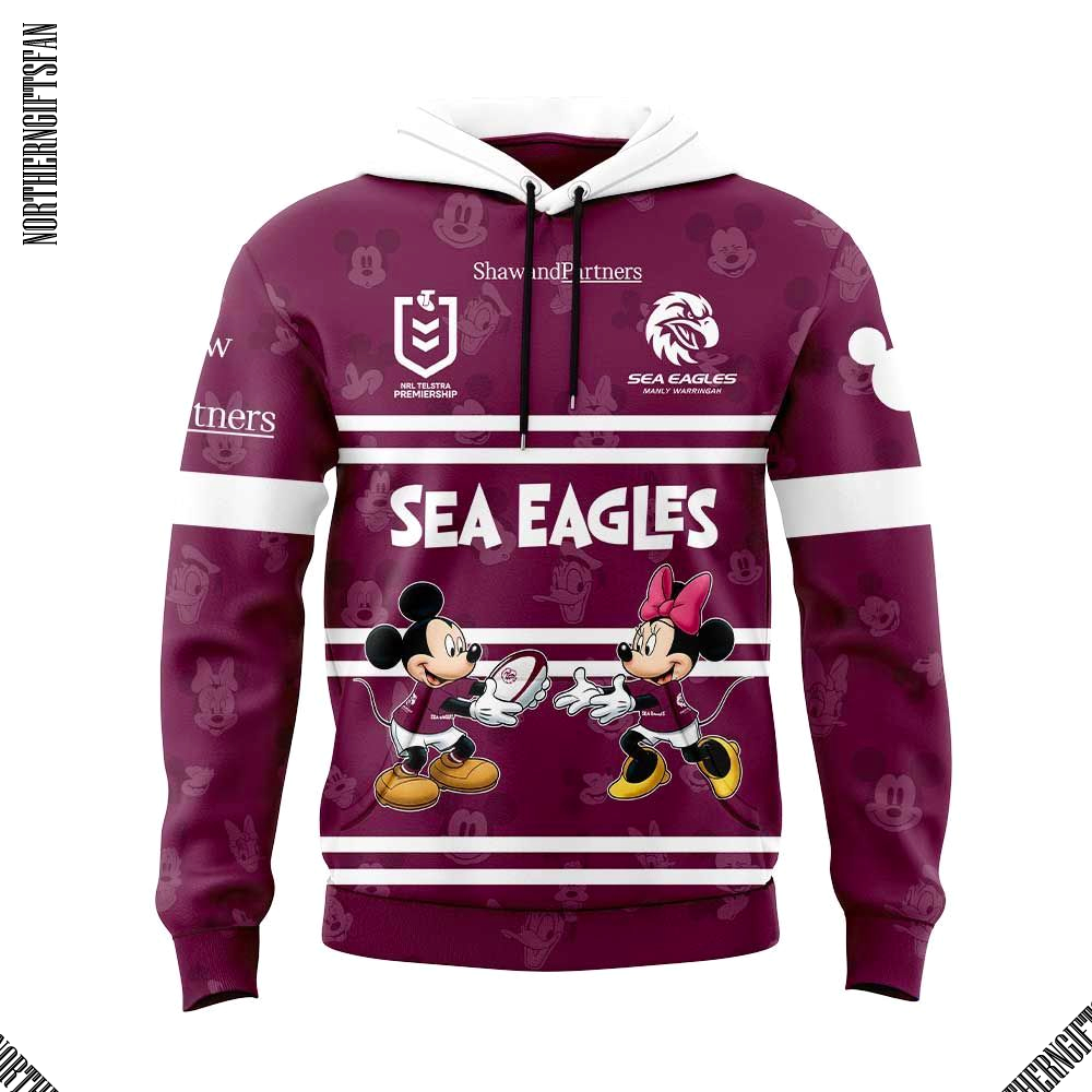 Manly Warringah Sea Eagles x Mickey Mouse Hoodie Manly Warringah Sea Eagles x Mickey Mouse Hoodie