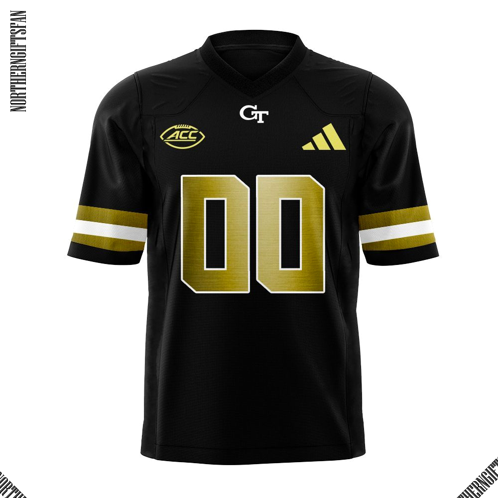 Men's Georgia Tech Football New Uniform 2025 Black Jersey Men's Georgia Tech Football New Uniform 2025 Black Jersey
