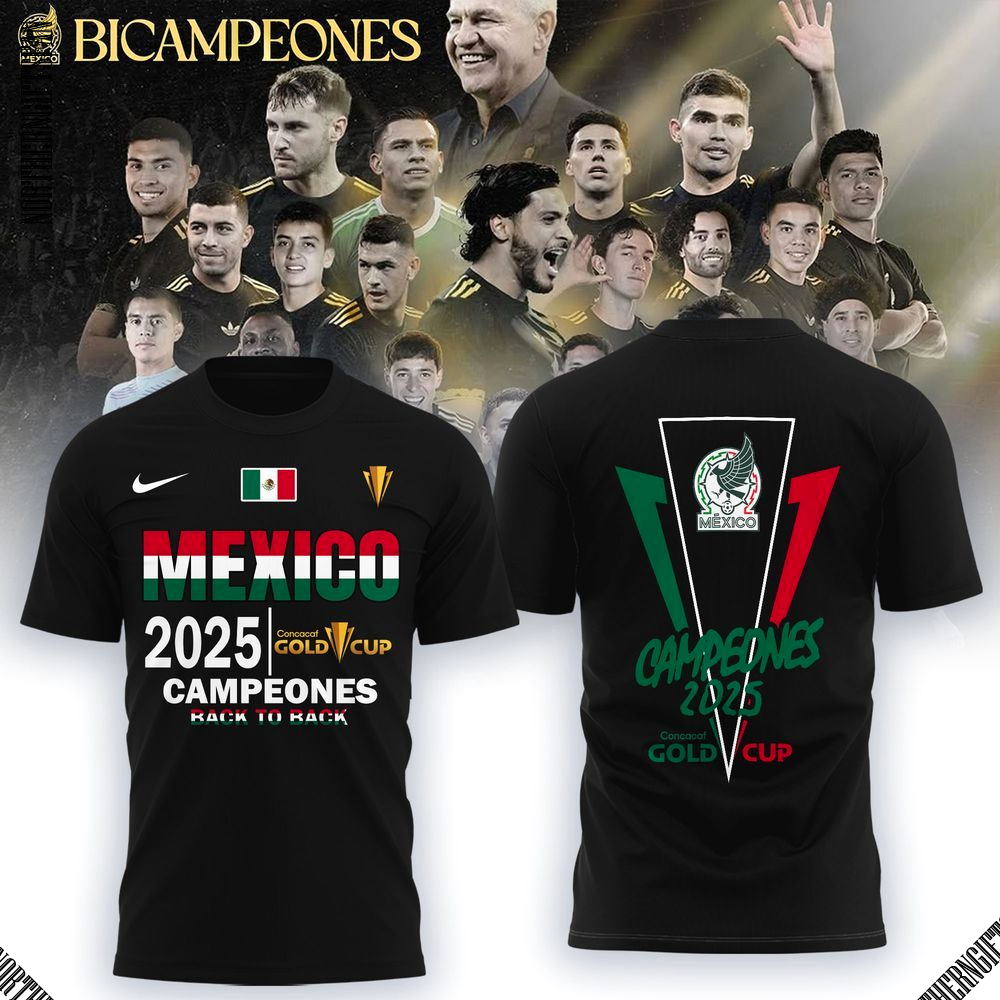 Mexico Concacaf Gold Cup Campeones 2025 Champions T-Shirt Mexico Concacaf Gold Cup Campeones 2025 Champions T-Shirt