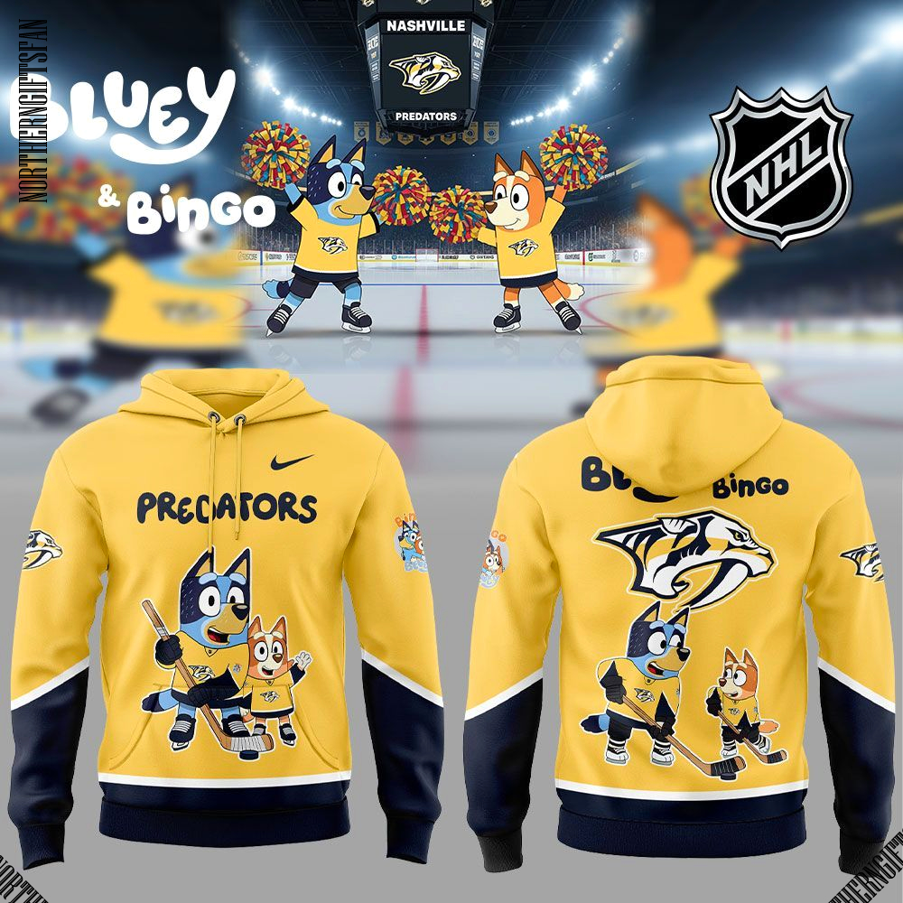 Nashville Predators 2025 Bluey and Bingo Hoodie Nashville Predators 2025 Bluey and Bingo Hoodie
