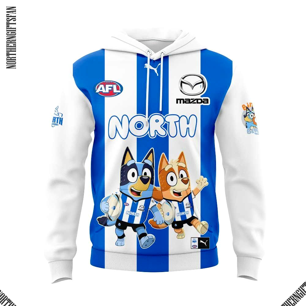 North Melbourne Bluey And Bingo 2025 Hoodie North Melbourne Bluey And Bingo 2025 Hoodie