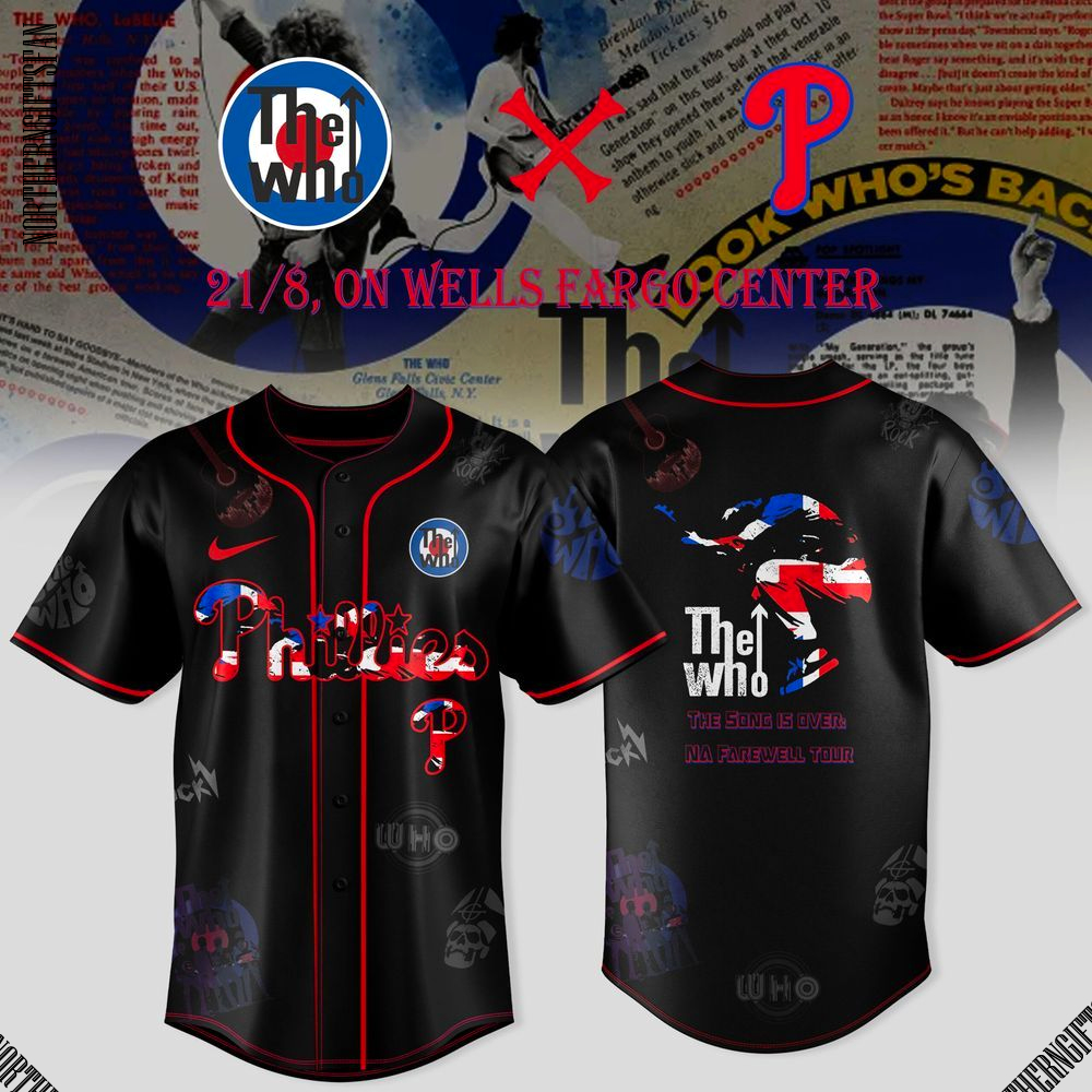 Philadelphia Phillies MLB x The Who NA Farewell 2025 Tour Jersey