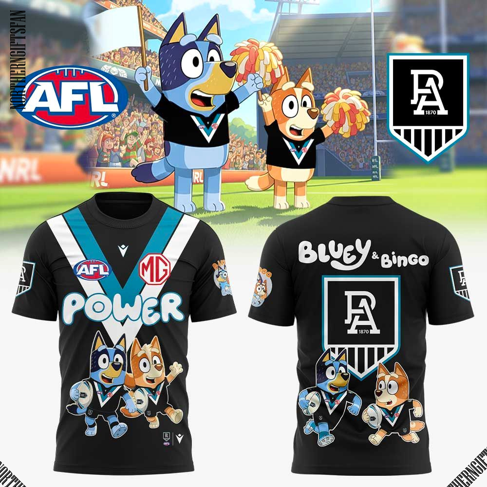 Port Adelaide Power x Bluey and Bingo Shirt Port Adelaide Power x Bluey and Bingo Shirt