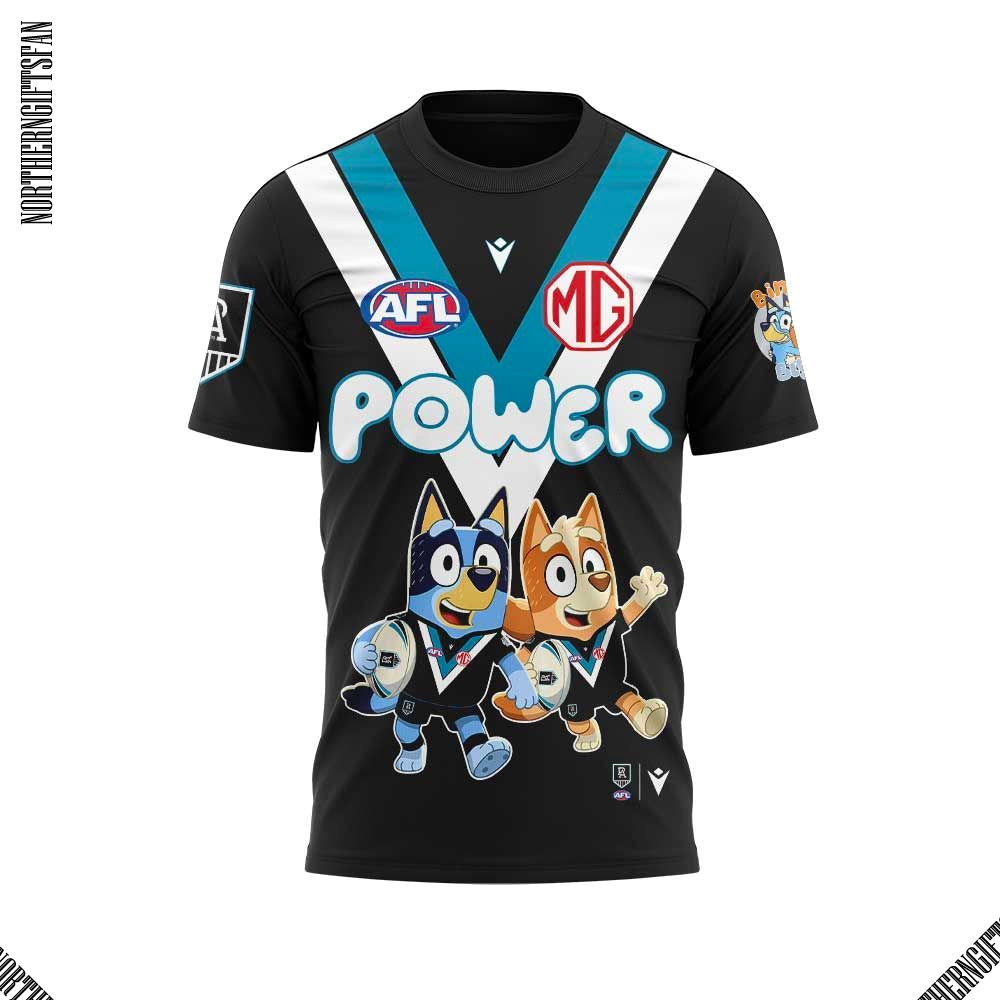 Port Adelaide Power x Bluey and Bingo Shirt Port Adelaide Power x Bluey and Bingo Shirt