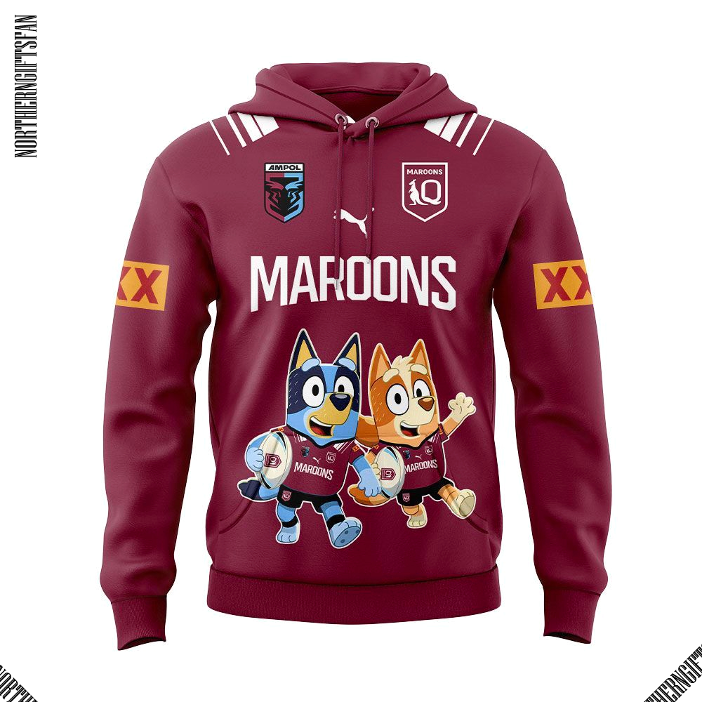 Queensland Maroons x Bluey and Bingo Limited Hoodie Queensland Maroons x Bluey and Bingo Limited Hoodie