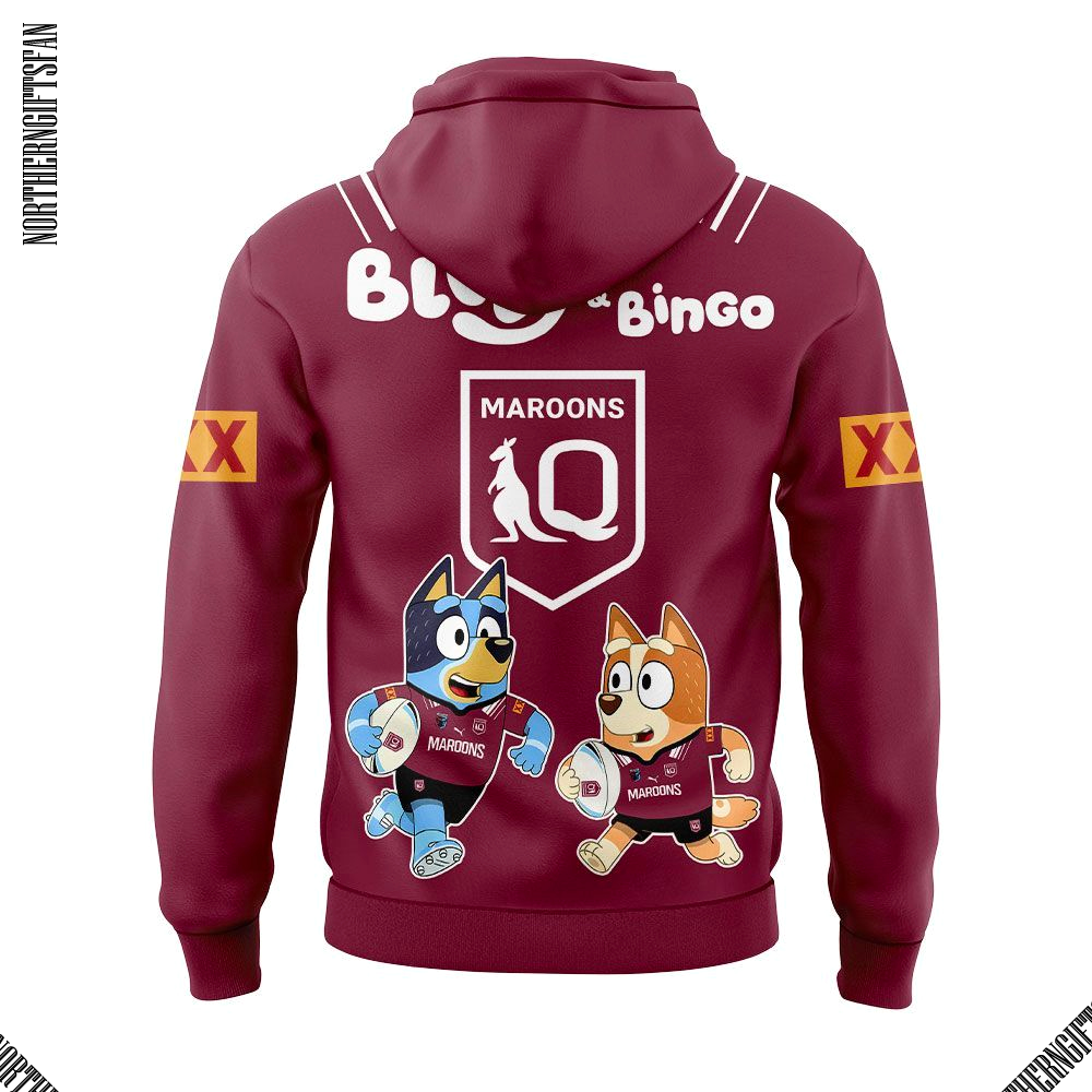 Queensland Maroons x Bluey and Bingo Limited Hoodie Queensland Maroons x Bluey and Bingo Limited Hoodie