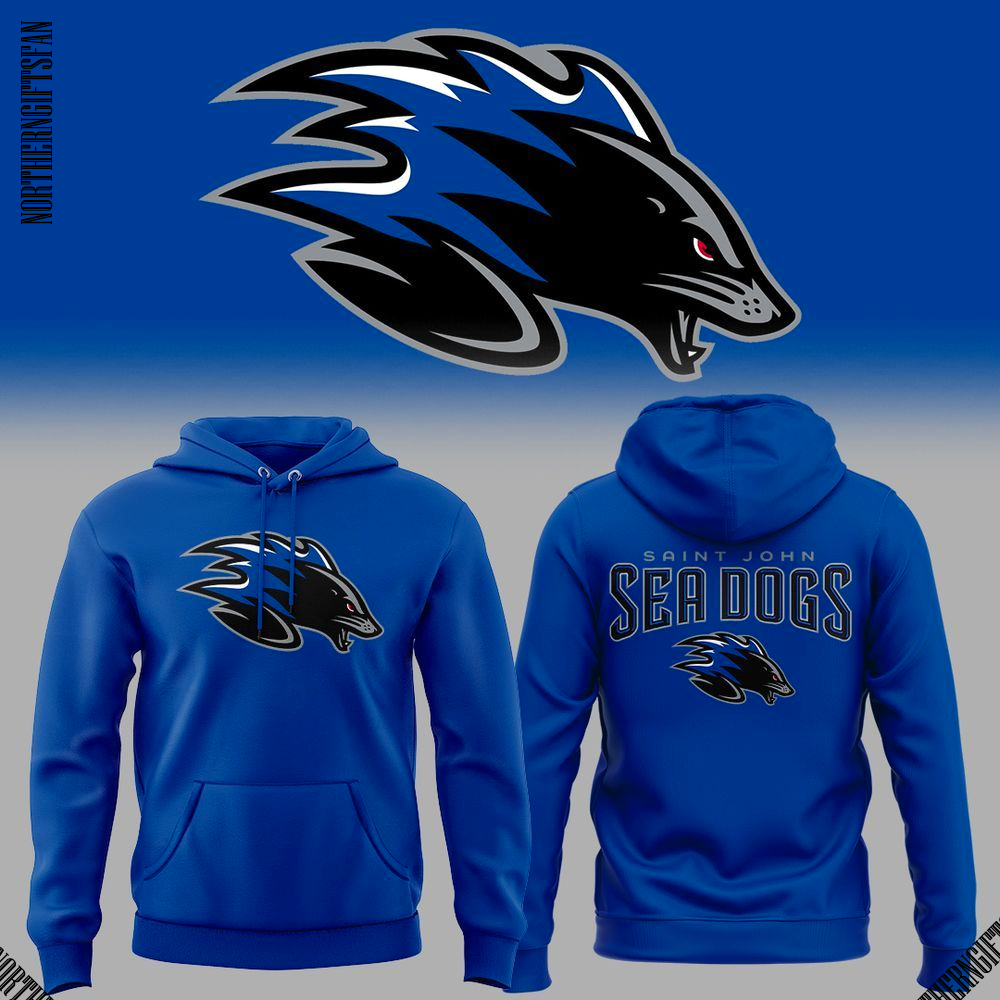 Saint John Sea Dogs 2025 Blue Hoodie Saint John Sea Dogs 2025 Blue Hoodie