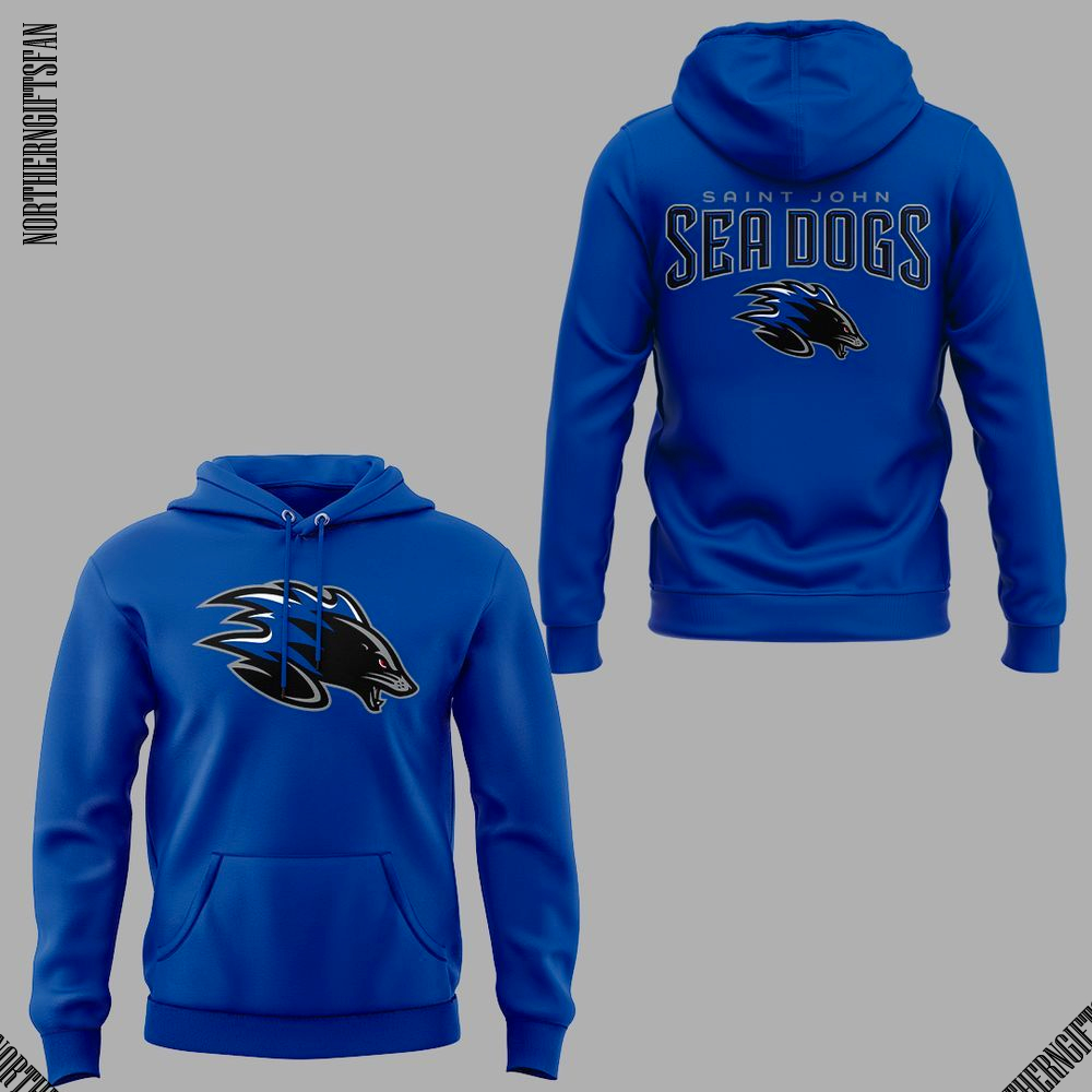 Saint John Sea Dogs 2025 Blue Hoodie Saint John Sea Dogs 2025 Blue Hoodie