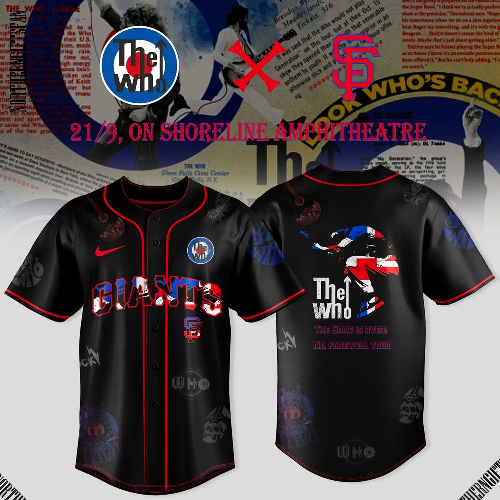 San Francisco Giants MLB x The Who NA Farewell 2025 Tour Jersey San Francisco Giants MLB x The Who NA Farewell 2025 Tour Jersey