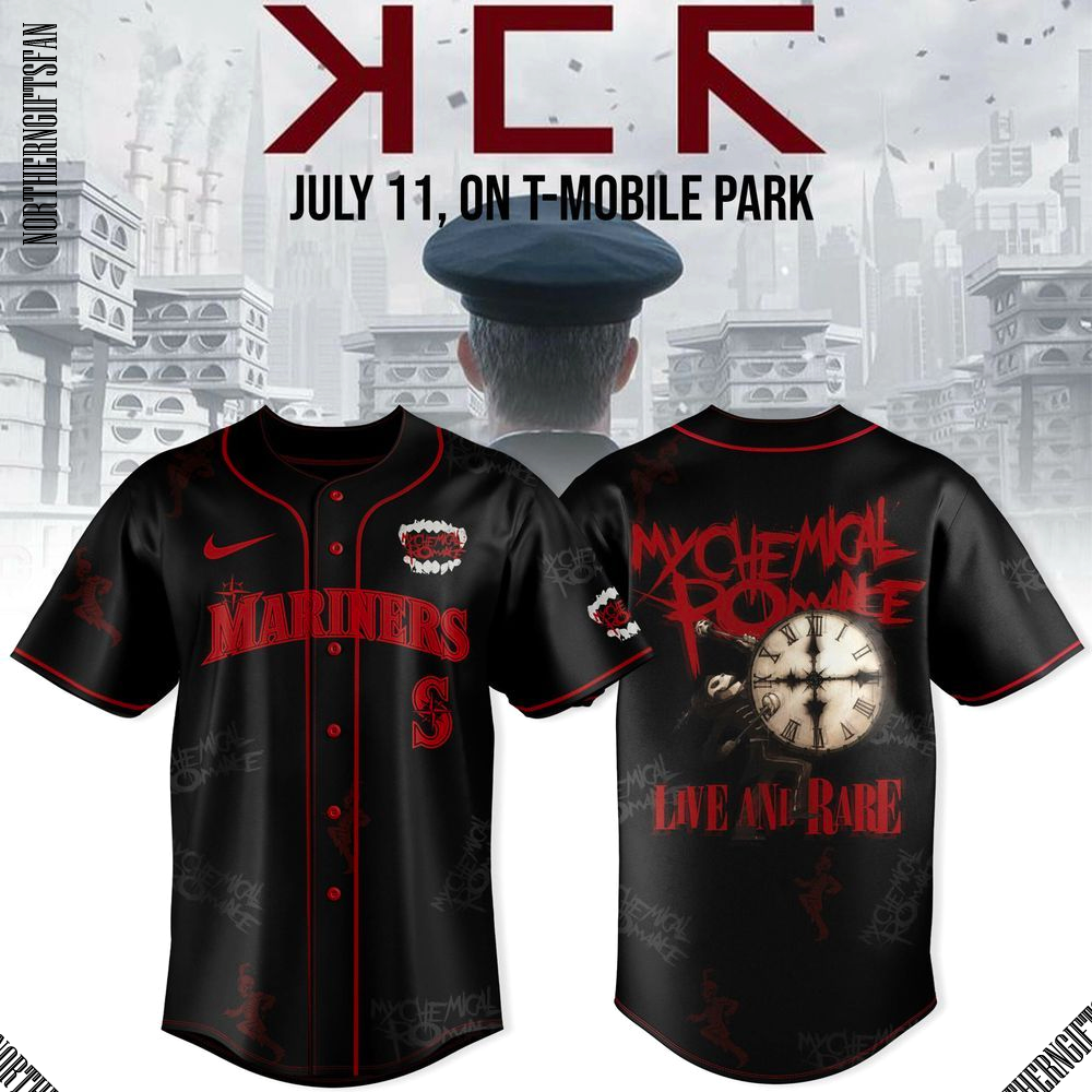 Seattle Mariners x Long Live The Black Parade Tour Live Are Rare 2025 Jersey Seattle Mariners x Long Live The Black Parade Tour Live Are Rare 2025 Jersey