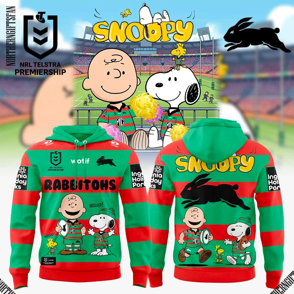 South Sydney Rabbitohs Snoopy Hoodie South Sydney Rabbitohs Snoopy Hoodie
