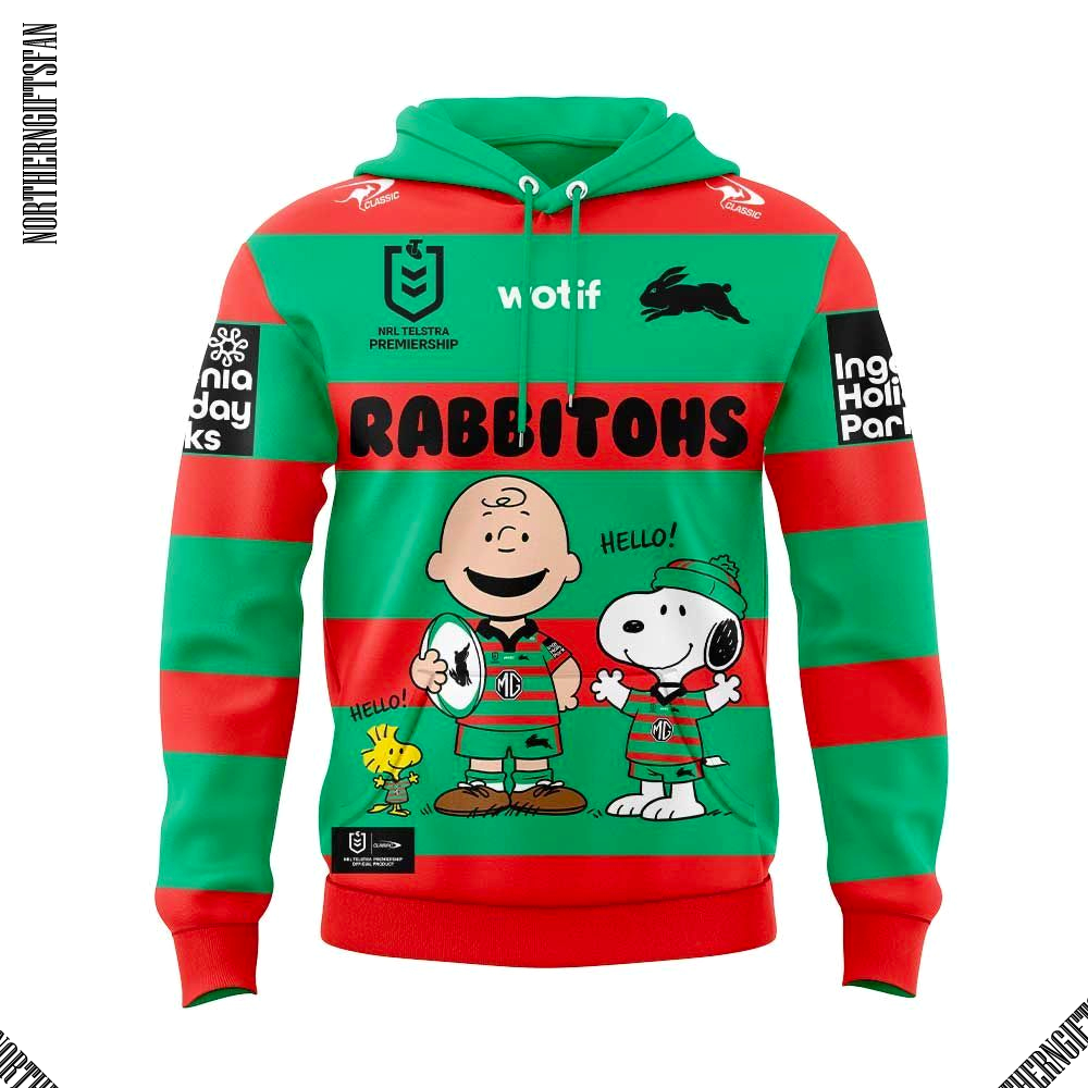 South Sydney Rabbitohs Snoopy Hoodie South Sydney Rabbitohs Snoopy Hoodie