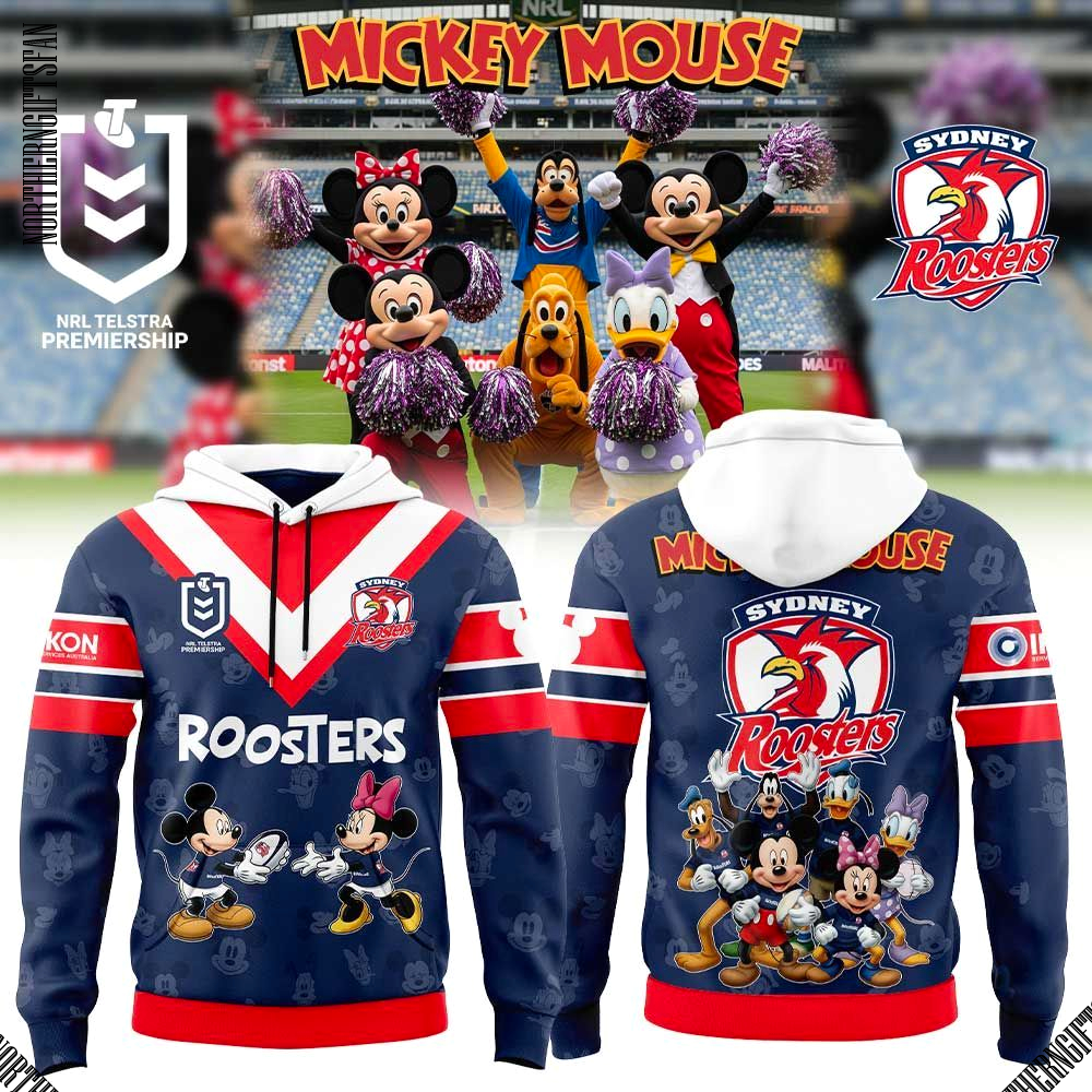 Sydney Roosters x Mickey Mouse Hoodie Sydney Roosters x Mickey Mouse Hoodie