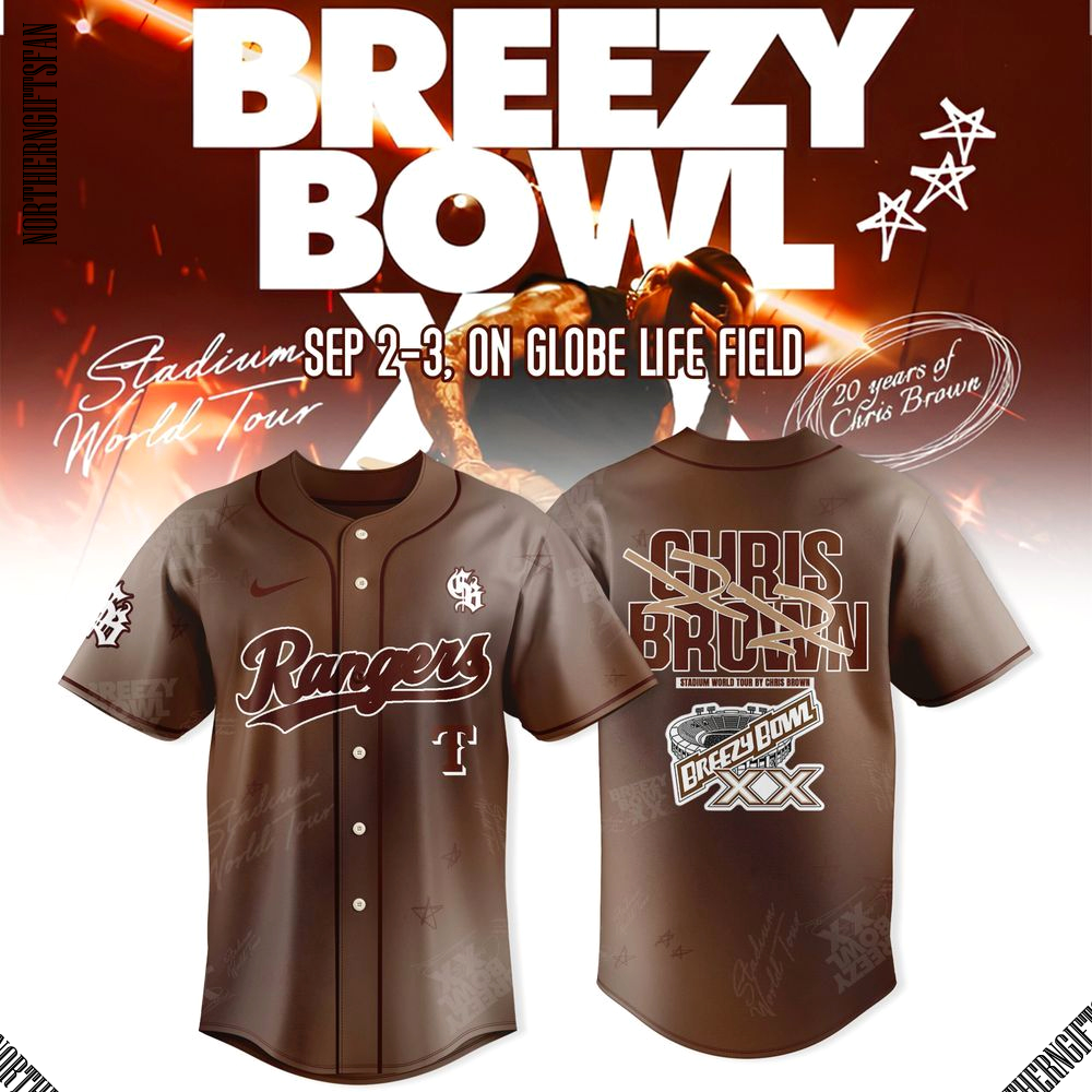 Texas Rangers x Breezy Bowl XX Tour 2025 Brown Jersey