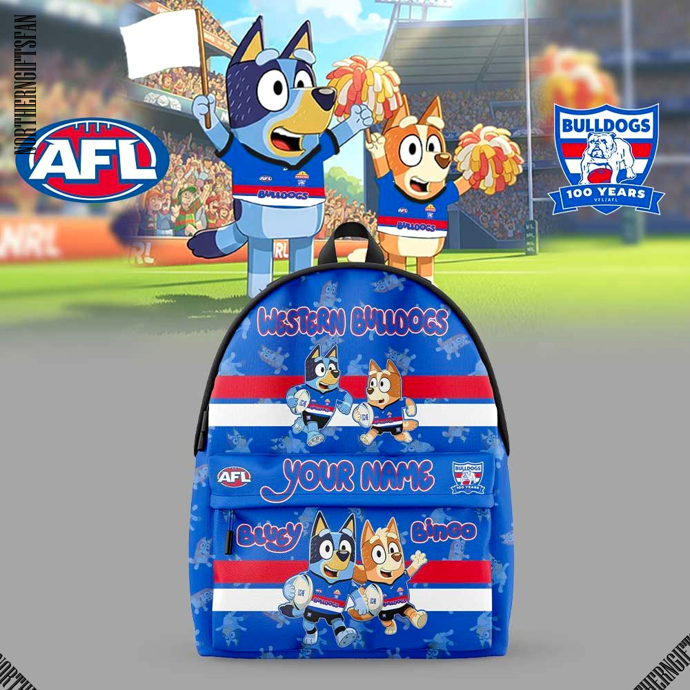 Western Bulldogs Bluey And Bingo Custom Back Pack